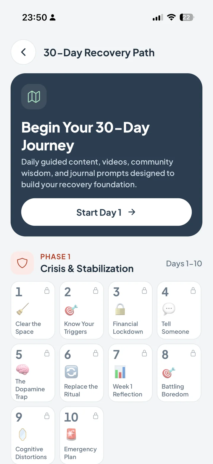 Nogambling app 30-day recovery challenge unlocking one day at a time